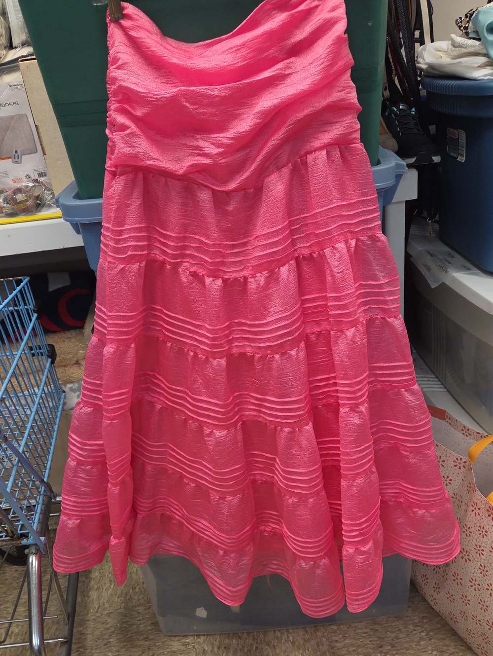 Women's Pink Tiered A-Line Skirt